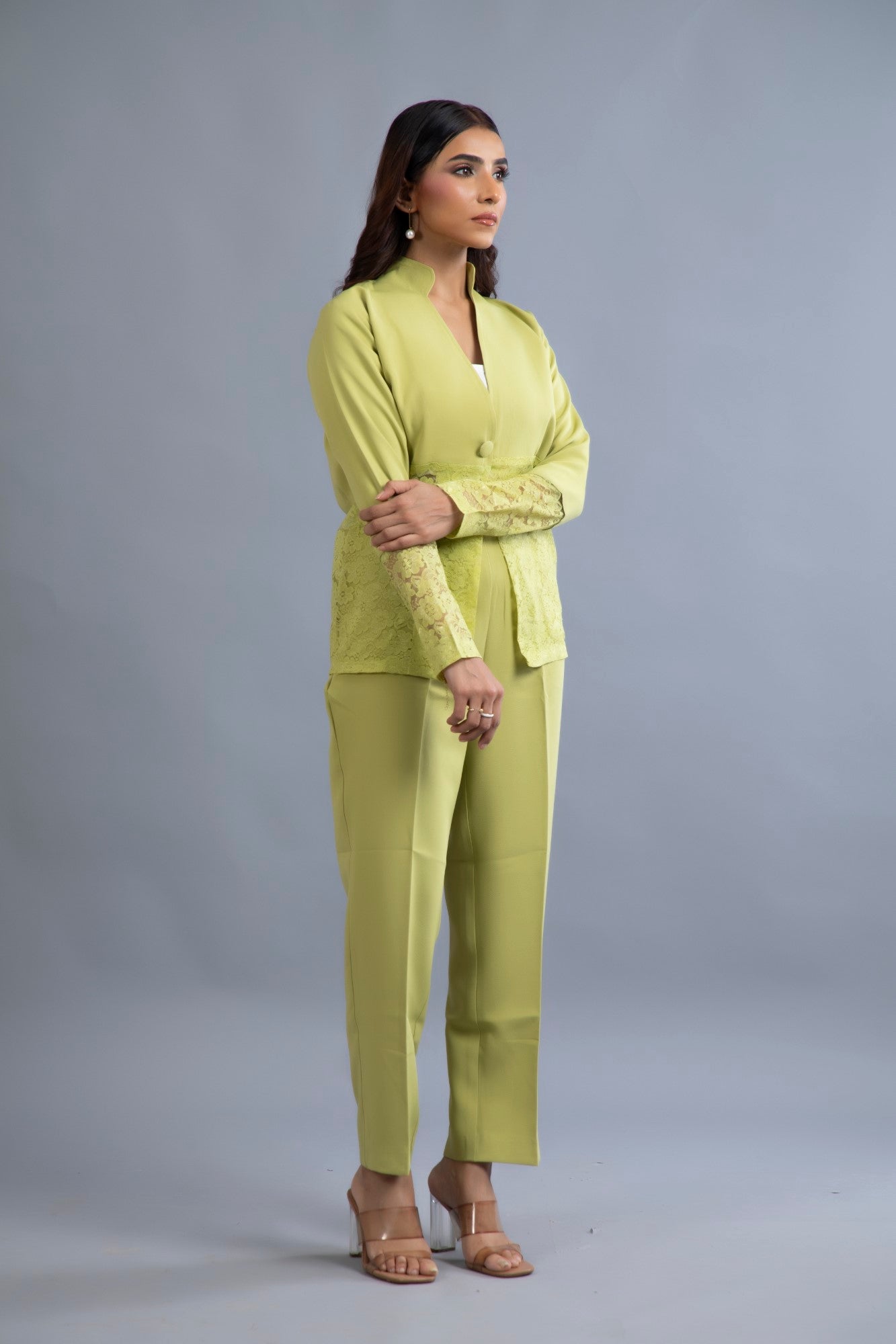 Lime Lace Fusion Suit Set