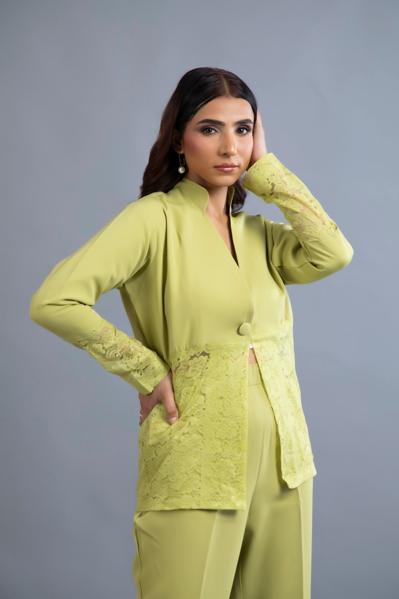 Lime Lace Fusion Suit Set