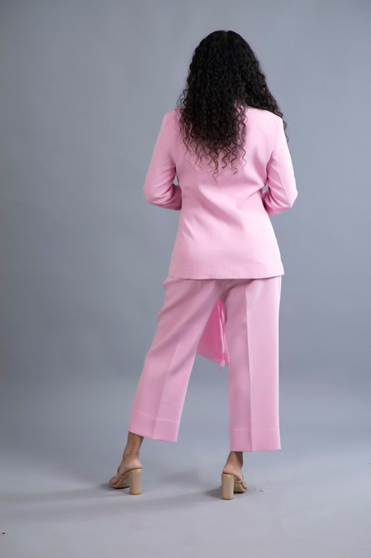 Rose Quartz Belted Suit Set