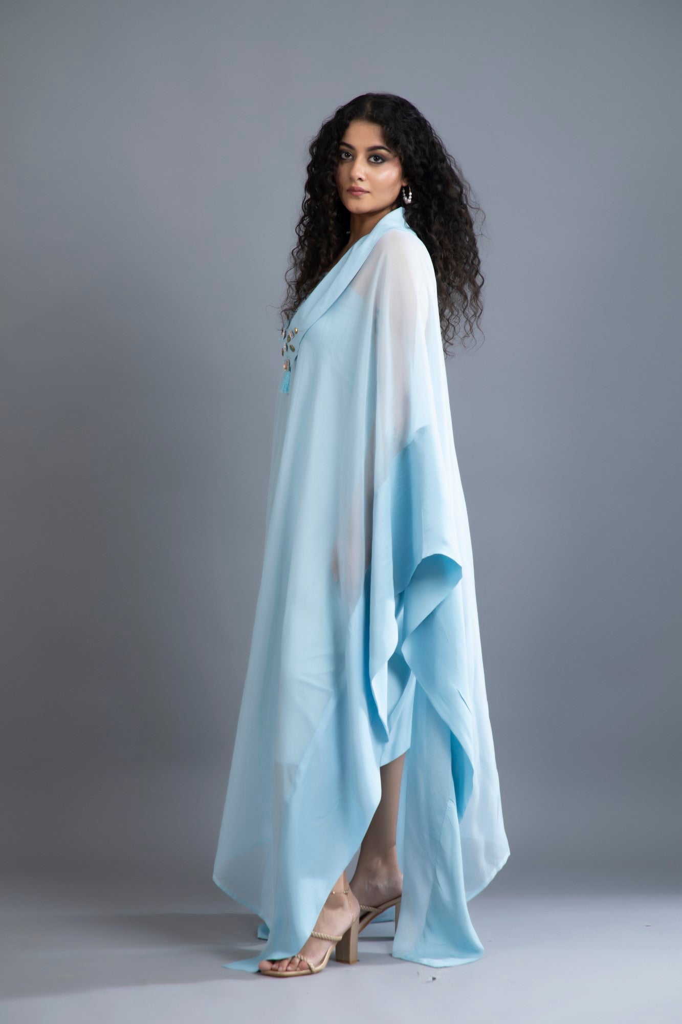 Sky Breeze Organza Kaftan Set