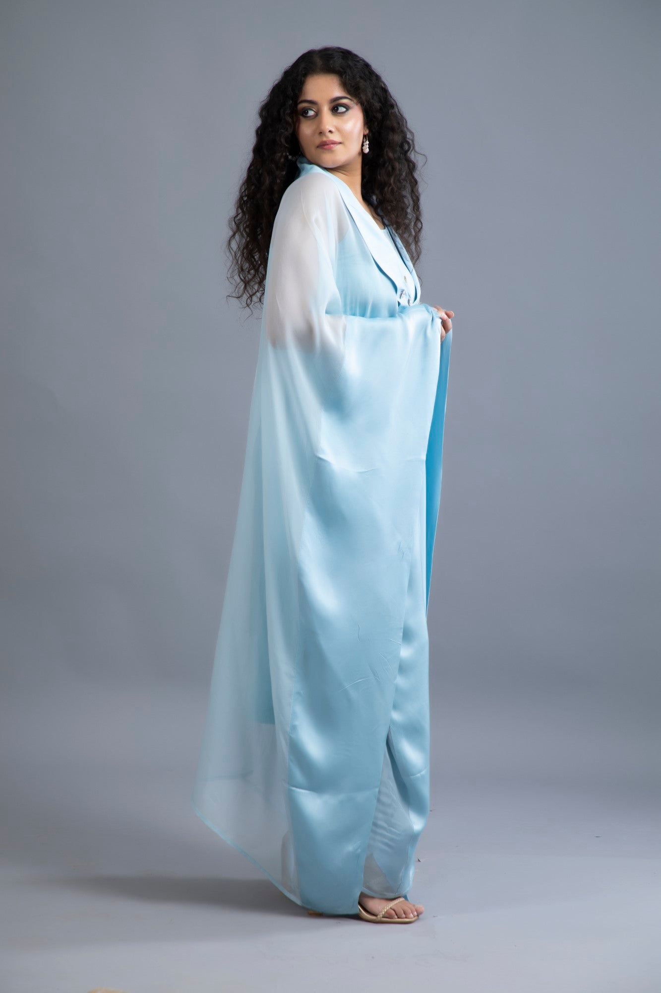 Sky Breeze Organza Kaftan Set