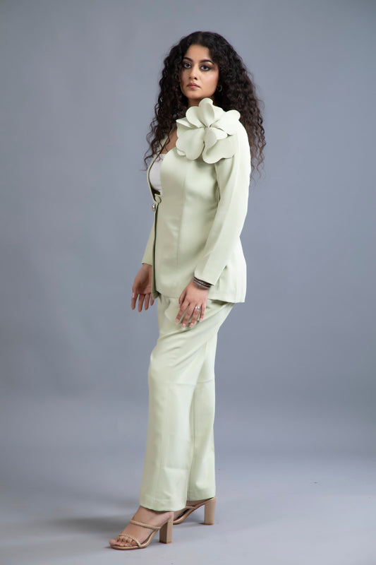Mint Blossom Blazer Set