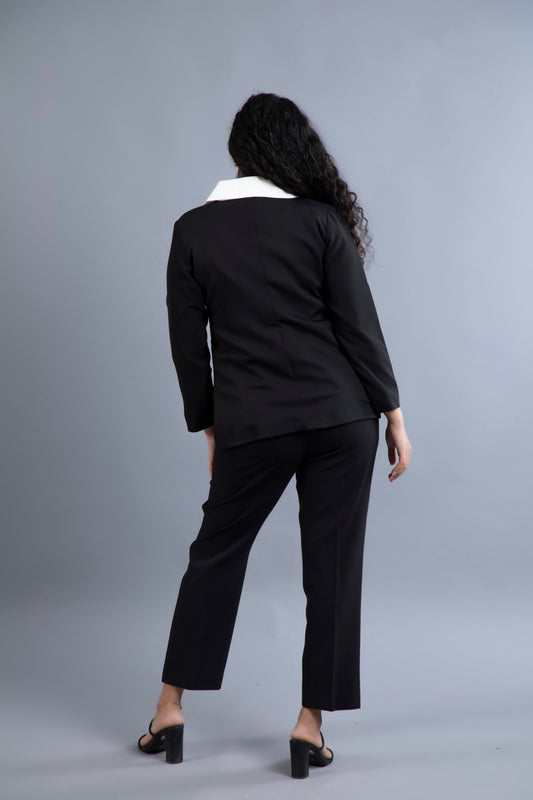 Monochrome Wave Blazer Set