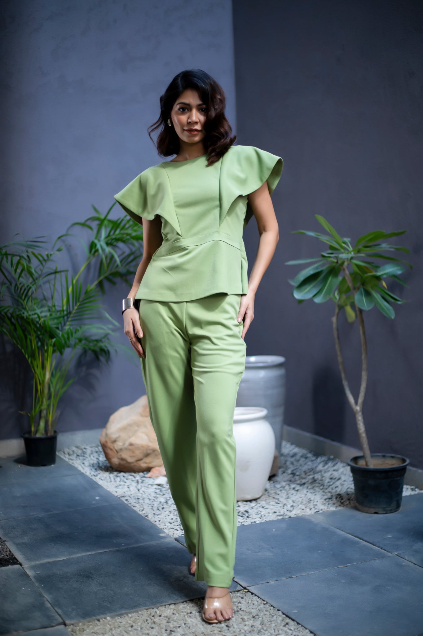 Terrain Sculptural Peplum Suit Set