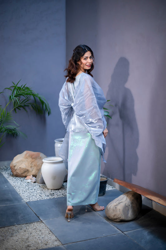 Celestia Twisted Cape Dress