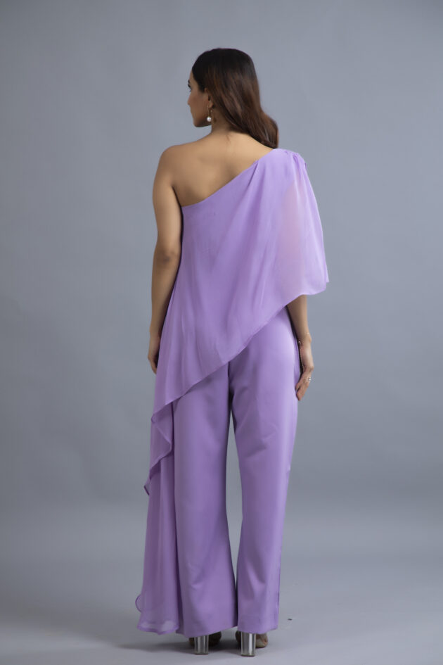 Lilac Drift One-Shoulder Jumpsuit - Image 4