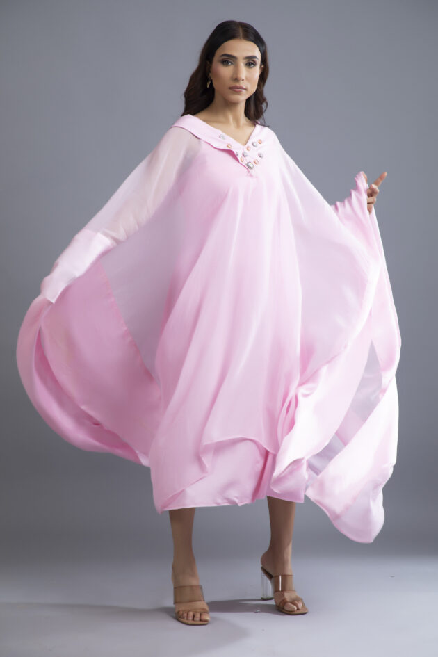 Blush Breeze Organza Kaftan Set - Image 4