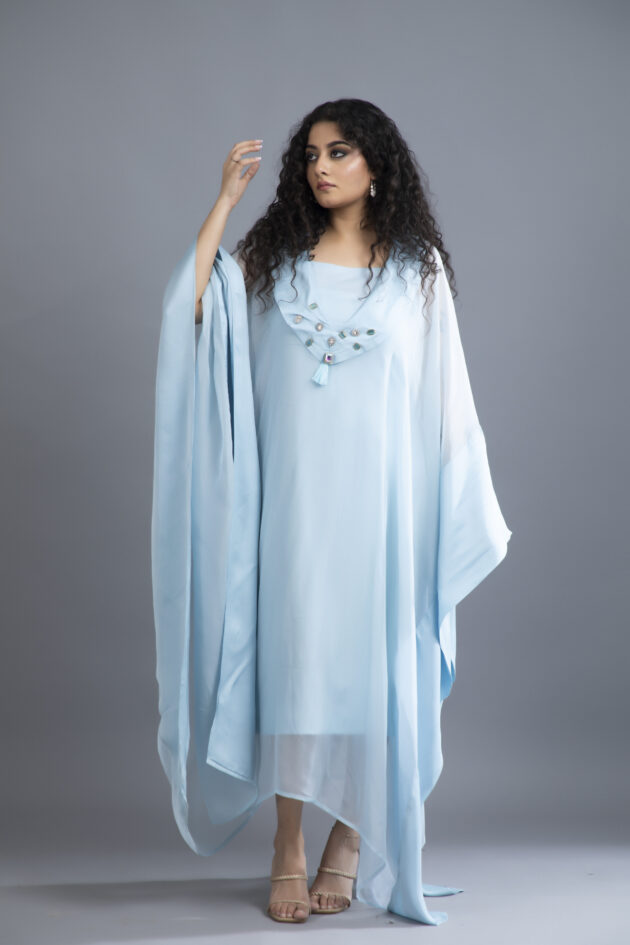 Sky Breeze Organza Kaftan Set